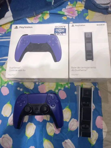 Controle ps5 roxo + base de carregamento só venda
