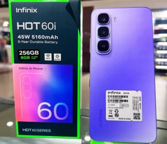 Infinix Hot 60i 4G 256GB 04GB RAM Novo Entregamos Grátis 