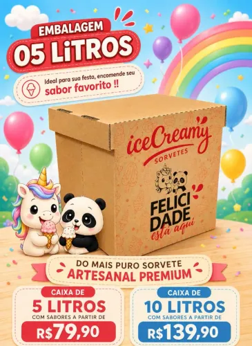 CAIXA DE SORVETES 5 OU 10 LITROS