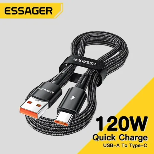 Cabo Carregador super rápido 120W Usb Tipo C (6A, 1m) Essager