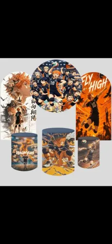 Kit painel sublimado + capa cilindro Haikyuu