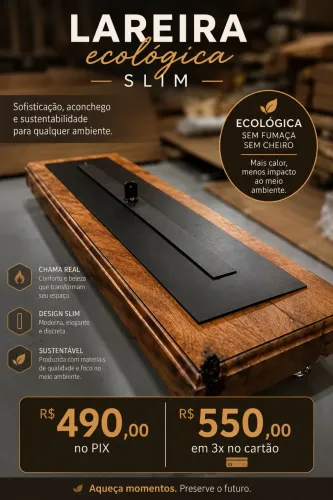 Lareira ecológica modelo slim