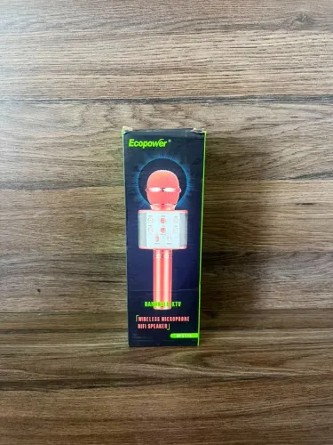 Microfone Karaokê Sem Fio Ecopower EP-2114 com Caixa de Som