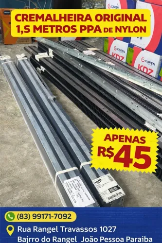 Cremalheira original para motor de portão PPA 1,5 metros aço pop pronta entrega