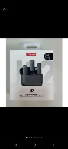 Lapela Microfone Duplo Sem Fio Com Estojo De Carregamento Para iphone