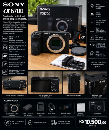 Câmera Sony A6700