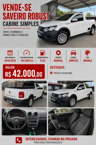 Volkswagen Saveiro Robust 1.6 Total Flex 8V 2019