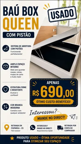 Baú Cama Box Queen