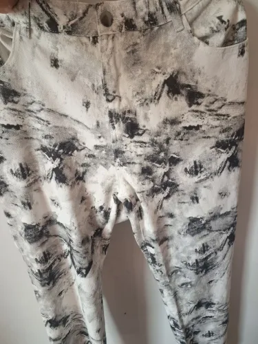 Calça jeans masculina branca streetwear