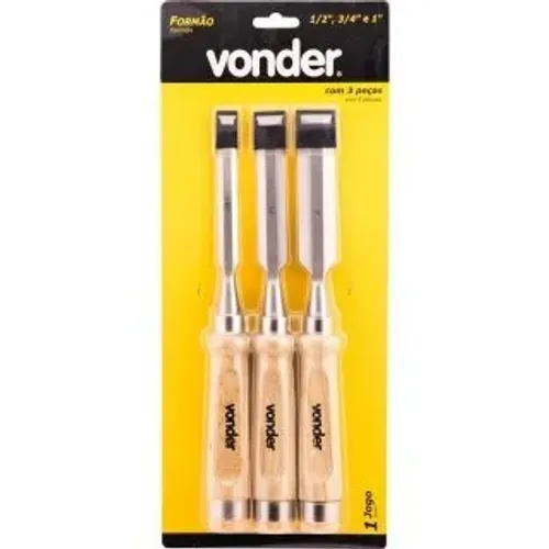 Jogo de formão com 3 peças, VONDER