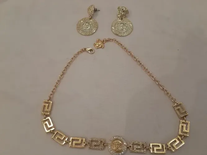 CONJUNTO COLAR E BRINCO VERSACE 
