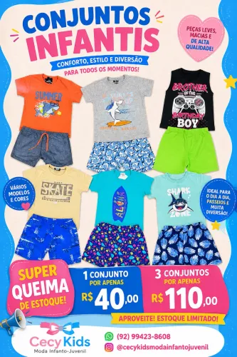 Roupas infantis masculinas e femininas