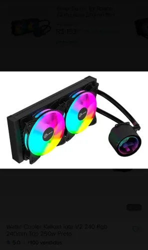Water Cooler Gamer Kalkan Iota 240 ARGB Preto KLK00045 NOVO
