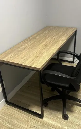 Mesa Escrivaninha Industrial 150X60X75cm Trevalla Kuadra - Cor Carvalho