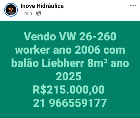 Caminhão betoneira 