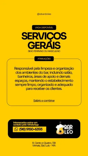 Vaga Serviços Gerais