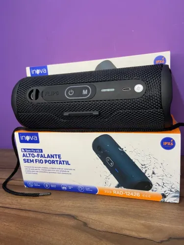 Caixa de som Bluetooth Inova Flip 6 RAD-12426 preta