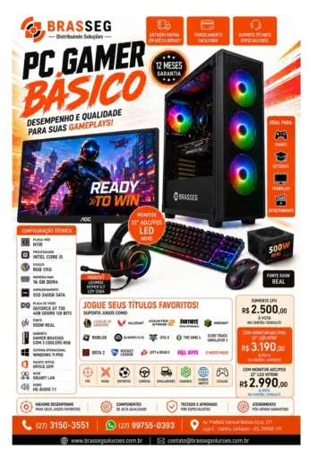 PC Gamer Básico | Intel Core i5 | 16GB DDR4