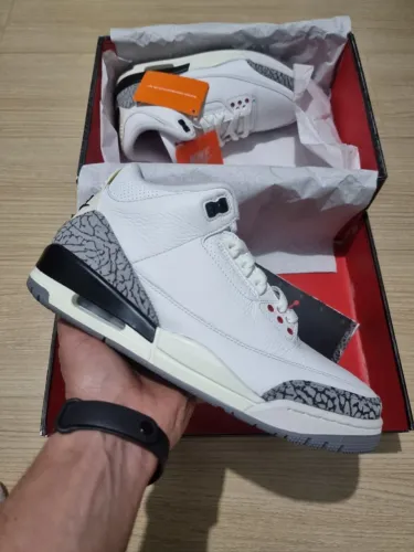 Tênis air Jordan 3 White cement
