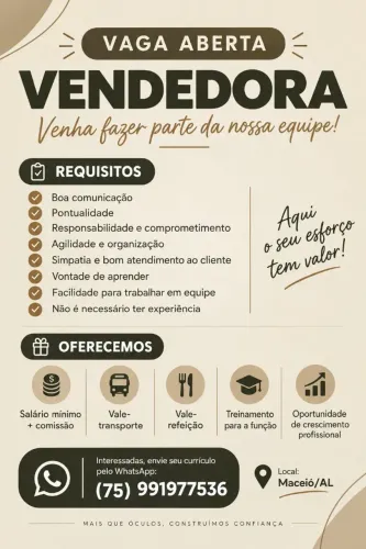 Vaga pera vendedora