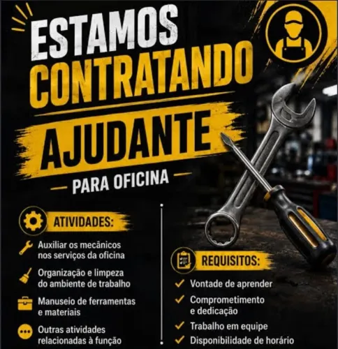 Vaga de emprego ajudante de mecânico/alinhador