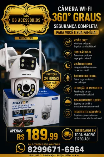 CÂMERA IP EXTERNA E INTERNA 2 LENTES