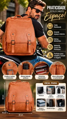 Mochila Reforçada Masculina Nova