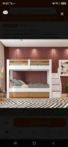 Beliche adulto/infantil com escada