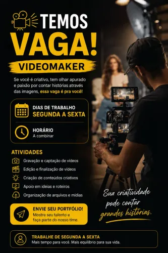 Vaga de emprego Videomaker