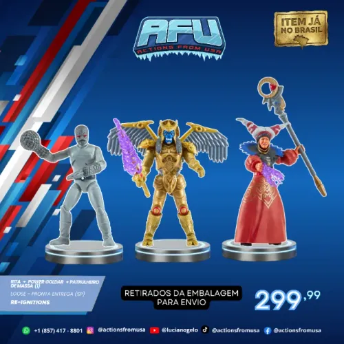 Power Rangers Re-Ignition playmaths Rita Repulsa + Power Goldar + Patrulheiro D