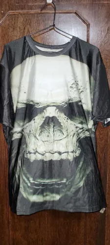 CAMISA ESTAMPA DE CAVEIRA EM POLIÉSTER TAMANHO XG