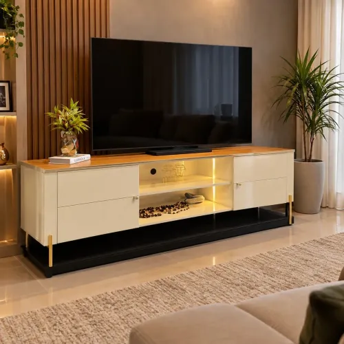 Rack Bancada Brasília 1,80m | Para TVs de até 75? | Moderno e Elegante