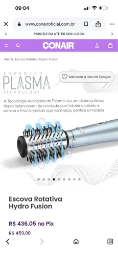 Escova rotativa cabelo Conair