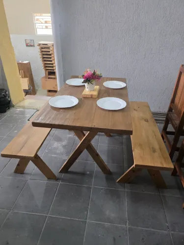 Mesa nova rústica para restaurante lanchonete pizzaria 