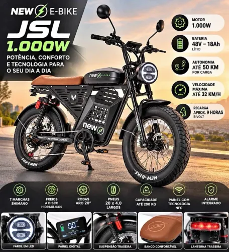 Bicicleta Elétrica JSL 1000W
