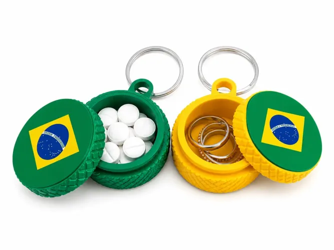 Chaveiro Porta Comprimido e Objetos Copa do Mundo