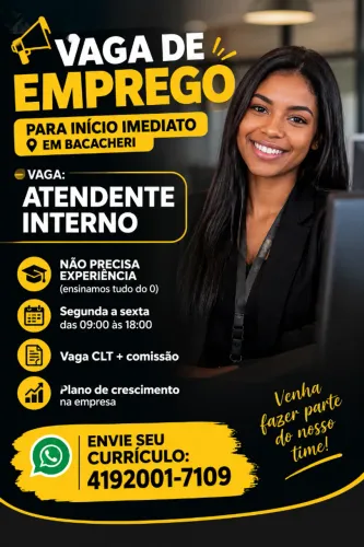 Atendente interno em escritorio
