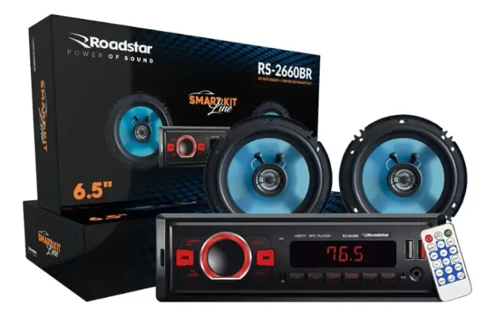 Kit Roadstar Rs-2660 Smart Line Coax 6.5 50w Rms + Radio 12v