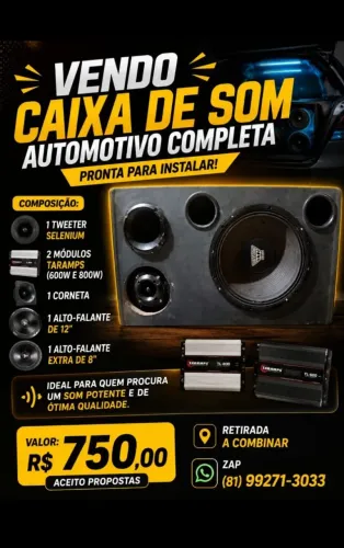 VENDO CAIXA DE SOM AUTOMOTIVO COMPLETA