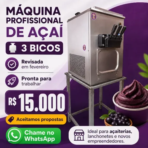 MÁQUINA PROFISSIONAL DE AÇAÍ COM 3 BICOS À VENDA