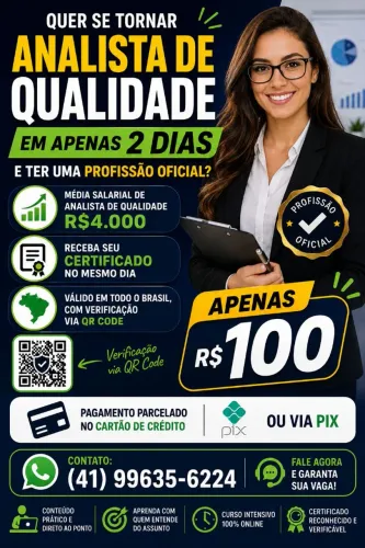 Torne-se Analista de Qualidade em apenas 1 dia