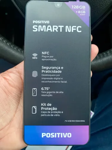 Celular Positivo Smart NFC 128GB + 8GB RAM Android 15 Novo