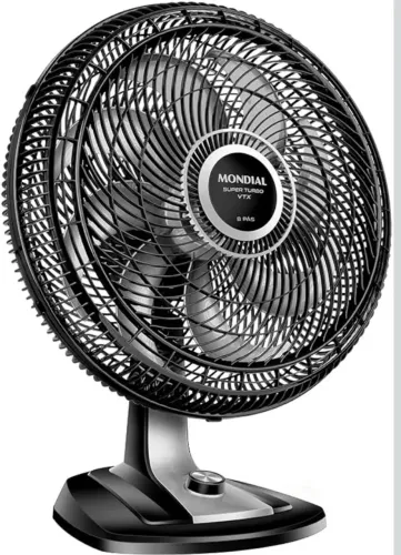 Ventilador Mondial 50cm Super Turbo 8 Pás, Preto/Prata, 150W, 110V - VTX-50-8P