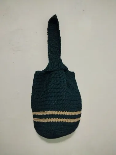 Bolsa Crochê Verde Artesanal de Ombro