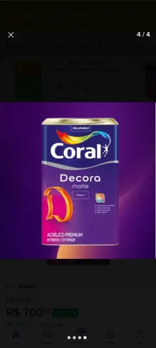 tinta acrilica 18l coral decora matte HD