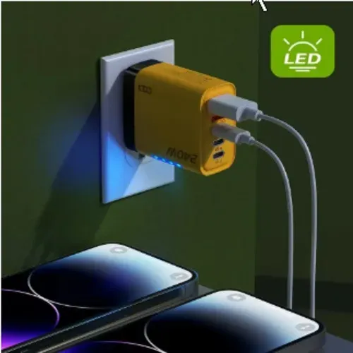 Carregador USB-C PD de 5 portas com carregamento rápido 3.0, compatível com iPhone 17, 16 
