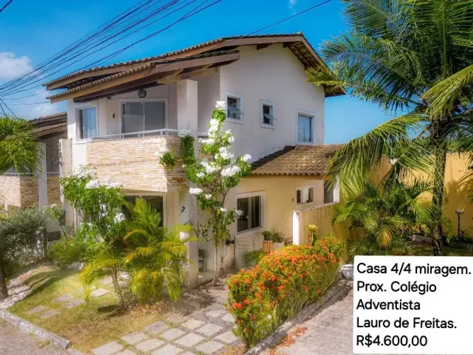 Excelente 4/4 Casa Mobiliada Bem Localizado Miragem Lauro de Freitas Oportunidade