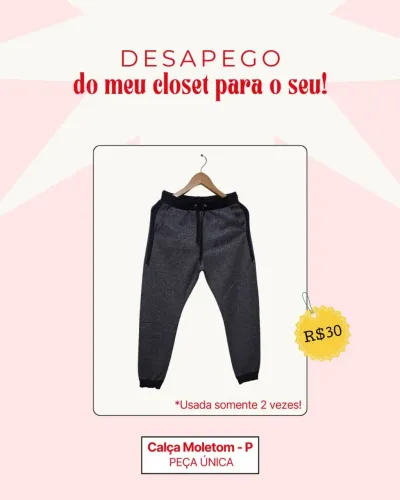 DESAPEGO/BRECHÓ - Calça Moletom Feminina