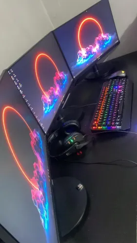 KIT PC GAMER COMPLETO + 3 MONITORES + CADEIRA - PRONTO PARA USAR!