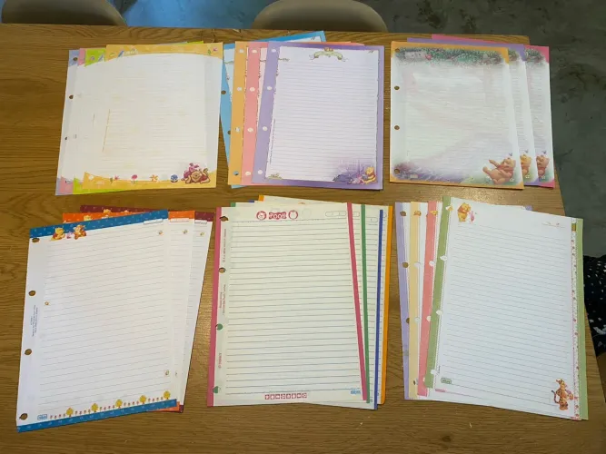 Coleção de folhas de fichário